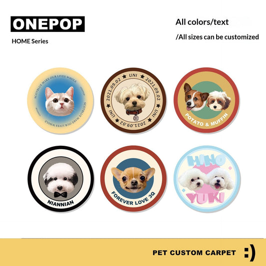 Custom Pet Portrait Tufted Round Carpet Cozy Home Decor