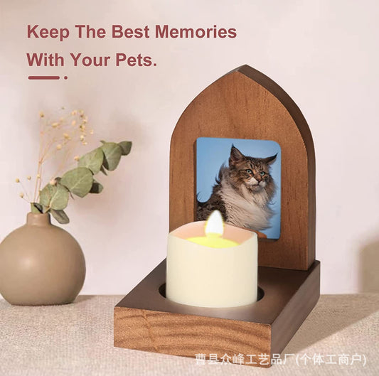 Handcrafted Solid Wood Pet Memory Display Case - Luxury Keepsake Box with Photo Frame