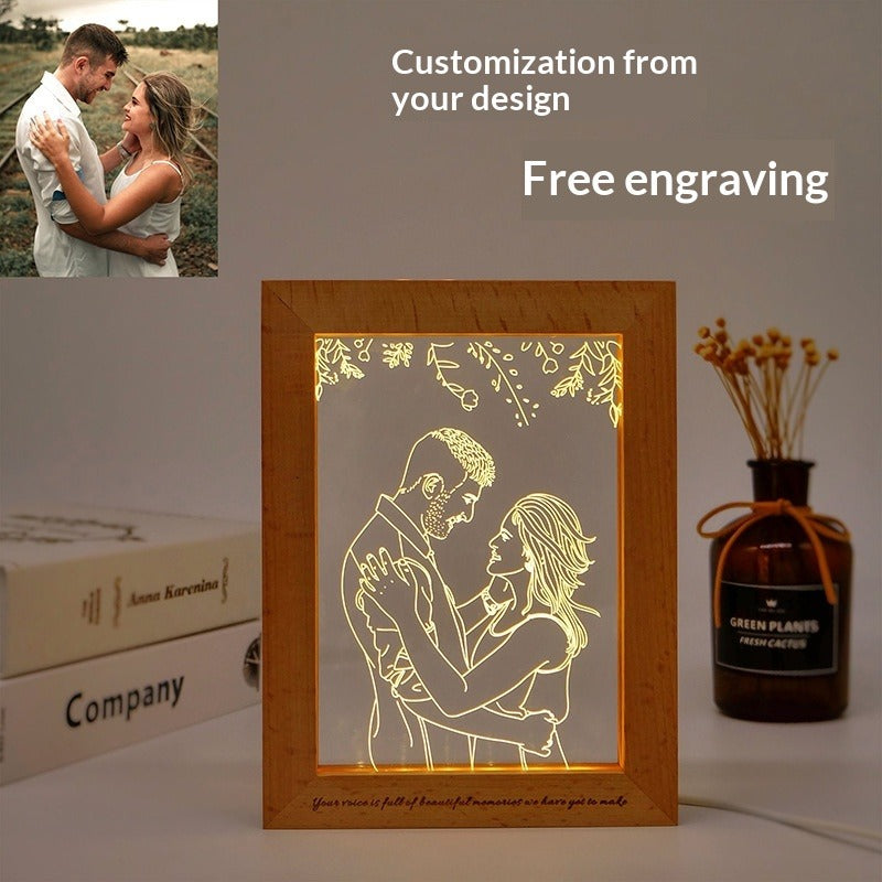 E-commerce acrylic lamp, photo frame night light, creative gift, kids gift, valentine's day couple gift