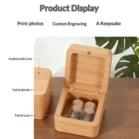 Personalized Pet Memory Keepsake Box - Custom Wooden Photo Storage for Precious Memories