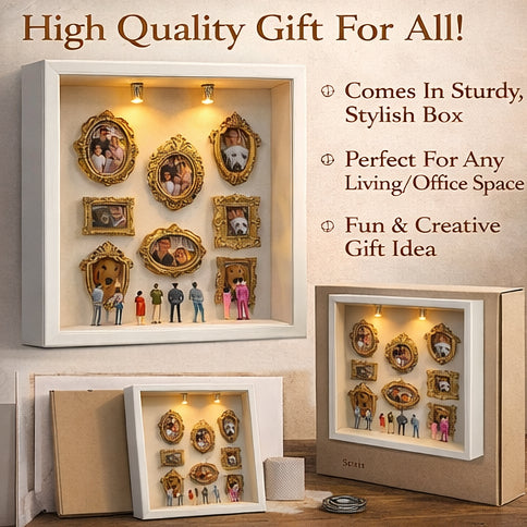 Custom Pet Memorial Miniature Museum | Light-Up Shadow Box Gallery with Mini Figures