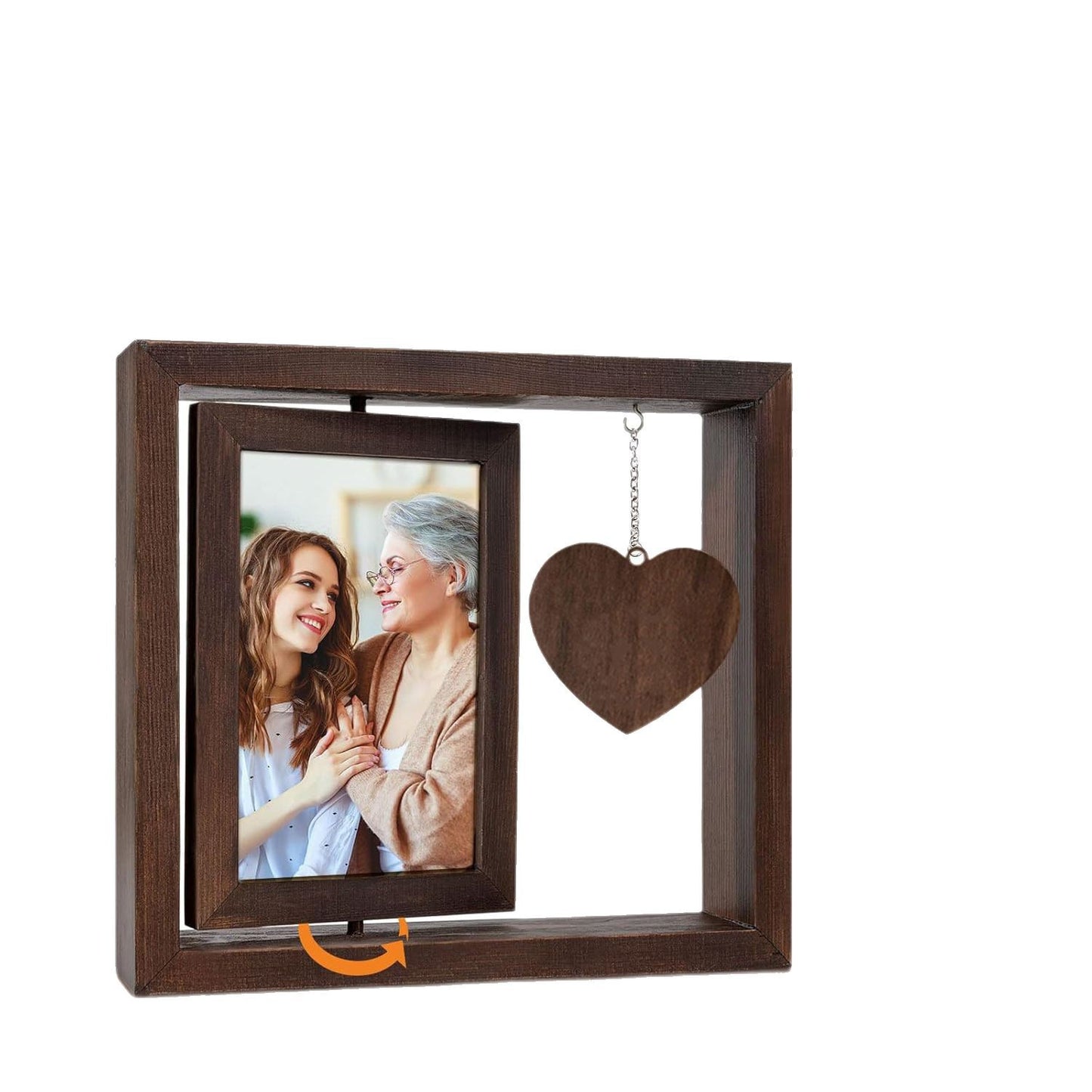 Double-sided rotate photo frame 6inch desktop photo diy ornaments decoration wooden picture frame pet memorial photo frame