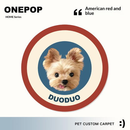 Custom Pet Portrait Tufted Round Carpet Cozy Home Decor