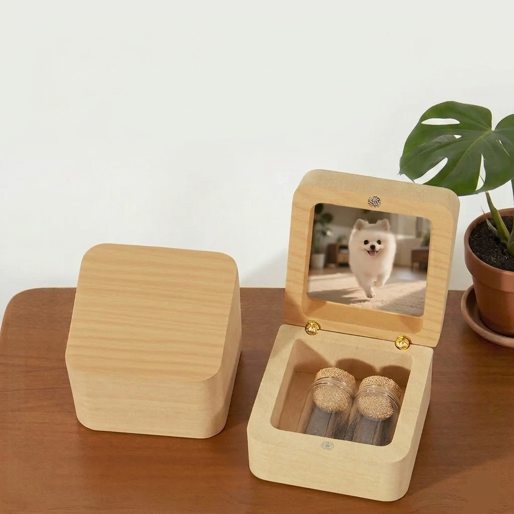 Personalized Pet Memory Keepsake Box - Custom Wooden Photo Storage for Precious Memories