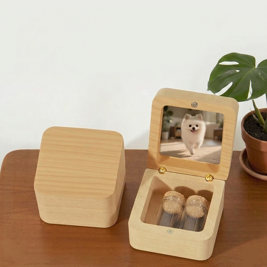 Personalized Pet Memory Keepsake Box - Custom Wooden Photo Storage for Precious Memories