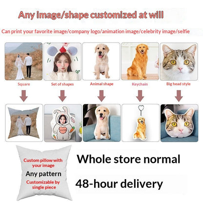 Customizable 3D Funny Photo Pillow - Novelty Sand Sculpture Plush Doll