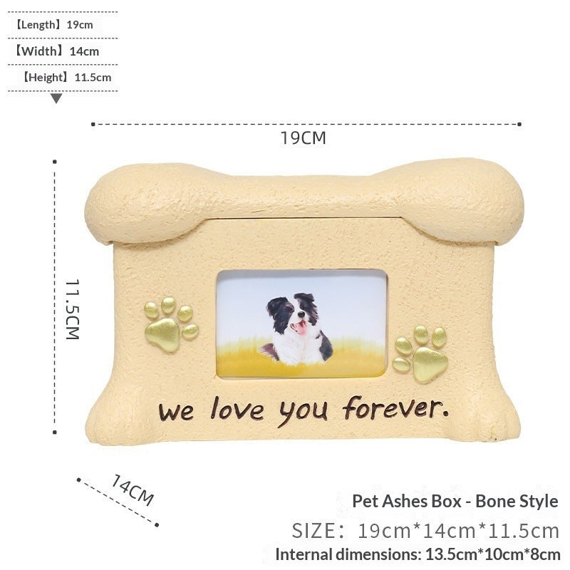Stone-Textured Photo Keepsake Box | Personalized "We Love You Forever" Pet Memorial Urn