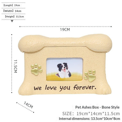Stone-Textured Photo Keepsake Box | Personalized "We Love You Forever" Pet Memorial Urn