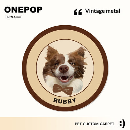 Custom Pet Portrait Tufted Round Carpet Cozy Home Decor