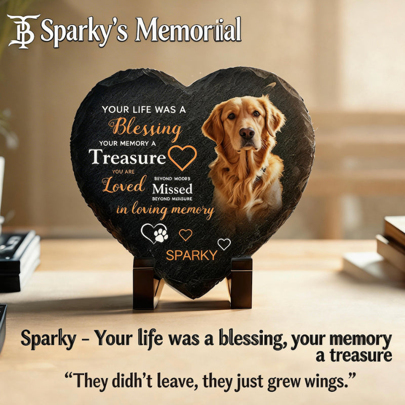 Custom Heart-Shaped Pet Memorial Stone - Personalized Garden Art Statue for Dogs & Cats