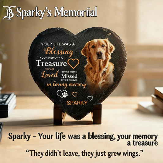 Custom Heart-Shaped Pet Memorial Stone - Personalized Garden Art Statue for Dogs & Cats