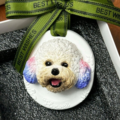 Custom Hand-Painted 3D Pet Portrait Magnet - Lifelike Sculpted Keepsake & Hanging Decor
