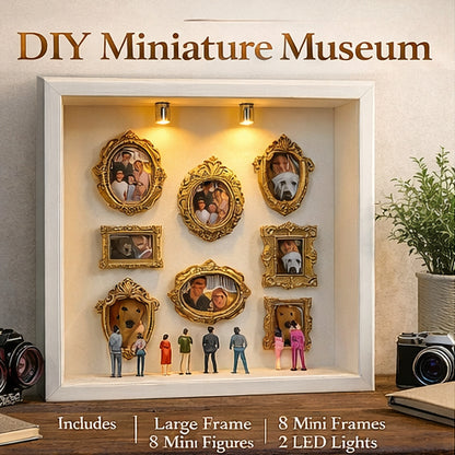 Custom Pet Memorial Miniature Museum | Light-Up Shadow Box Gallery with Mini Figures