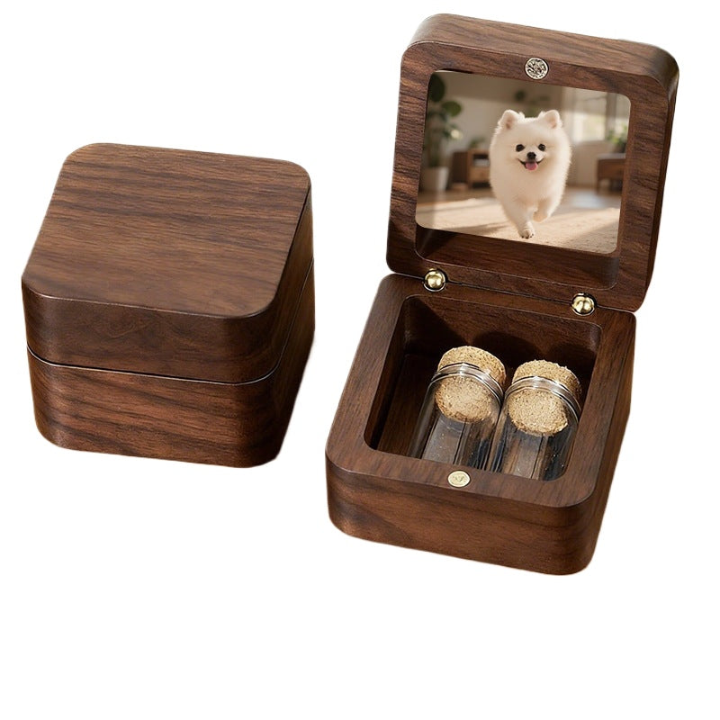 Personalized Pet Memory Keepsake Box - Custom Wooden Photo Storage for Precious Memories