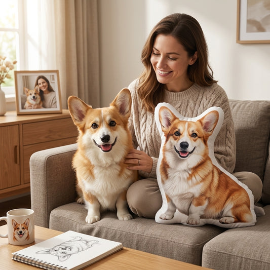 Customizable 3D Funny Photo Pillow - Novelty Sand Sculpture Plush Doll