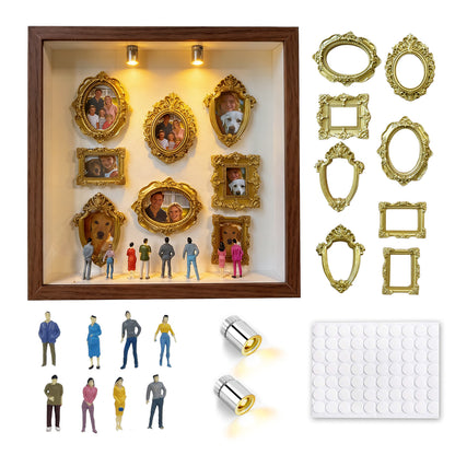 Custom Pet Memorial Miniature Museum | Light-Up Shadow Box Gallery with Mini Figures