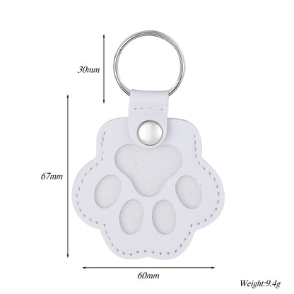 Custom Pet Hair Keepsake Keychain - Personalized Leather Dog Paw Memorial Keyring