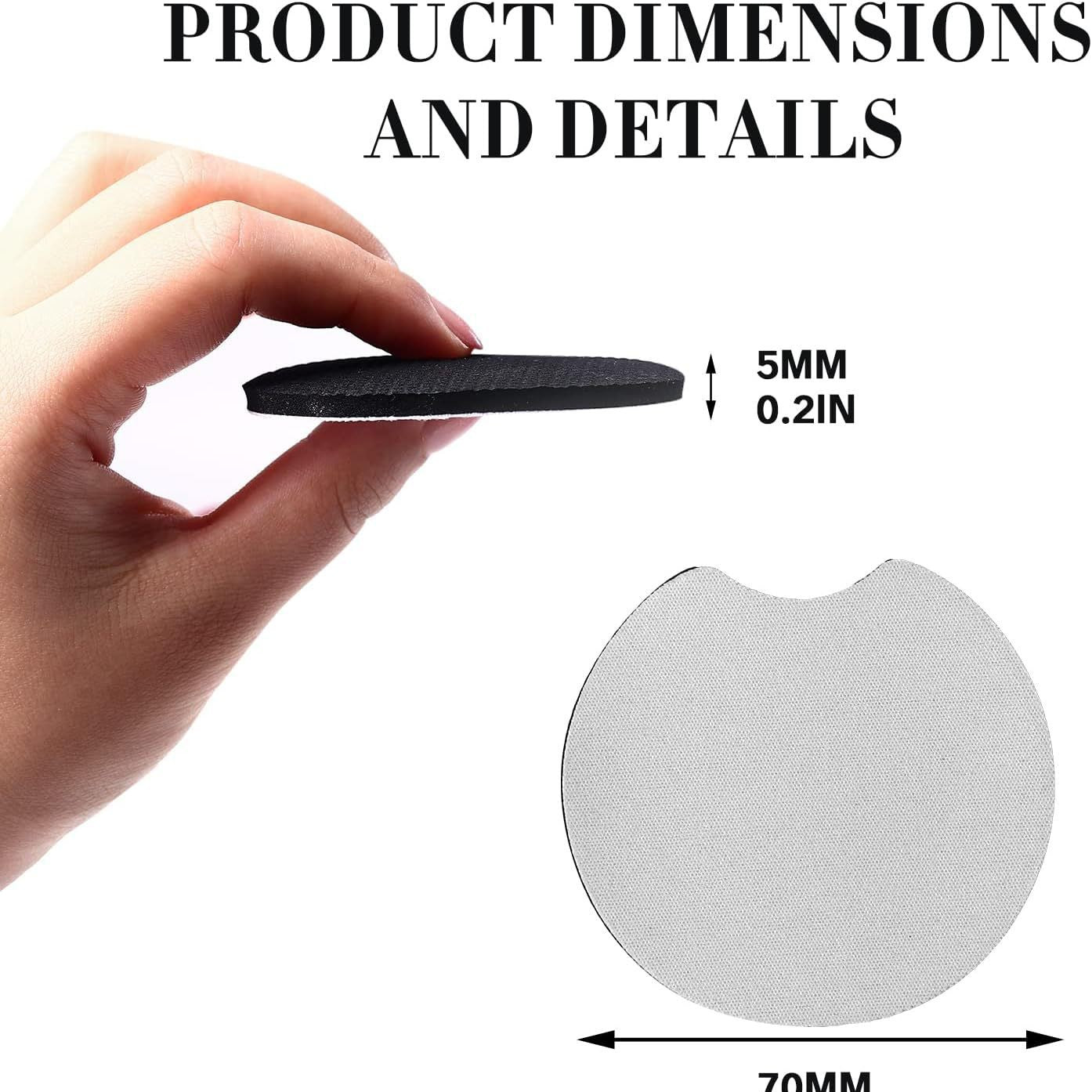 Custom Sublimation Neoprene Car Cup Holder Coasters | DIY Personalized Blank Coasters with Finger Notch for Easy Removal - Bulk Set
