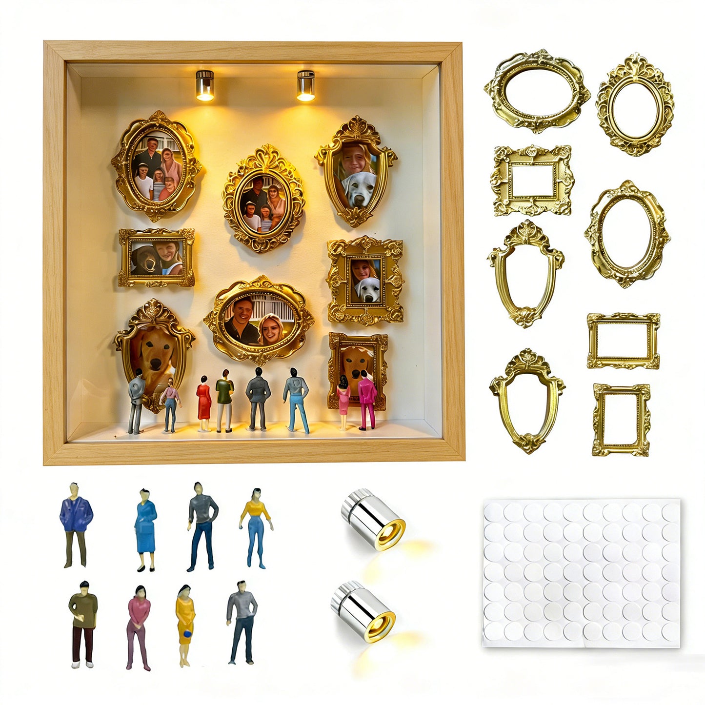 Custom Pet Memorial Miniature Museum | Light-Up Shadow Box Gallery with Mini Figures