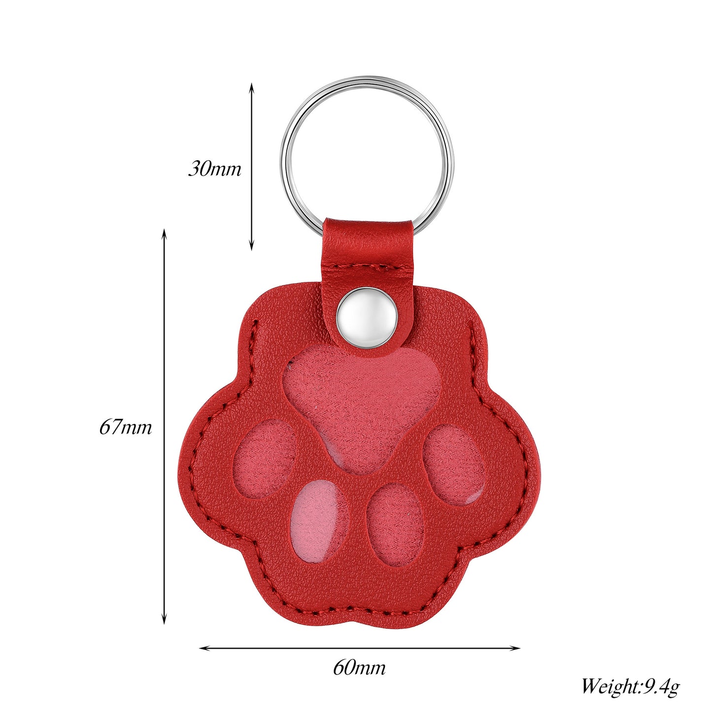 Custom Pet Hair Keepsake Keychain - Personalized Leather Dog Paw Memorial Keyring