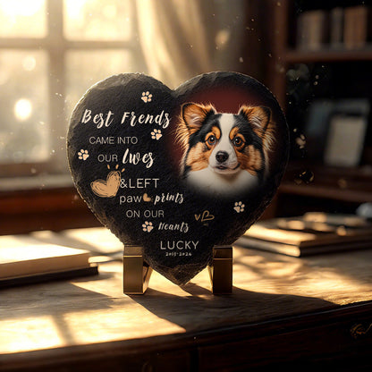 Custom Heart-Shaped Pet Memorial Stone - Personalized Garden Art Statue for Dogs & Cats