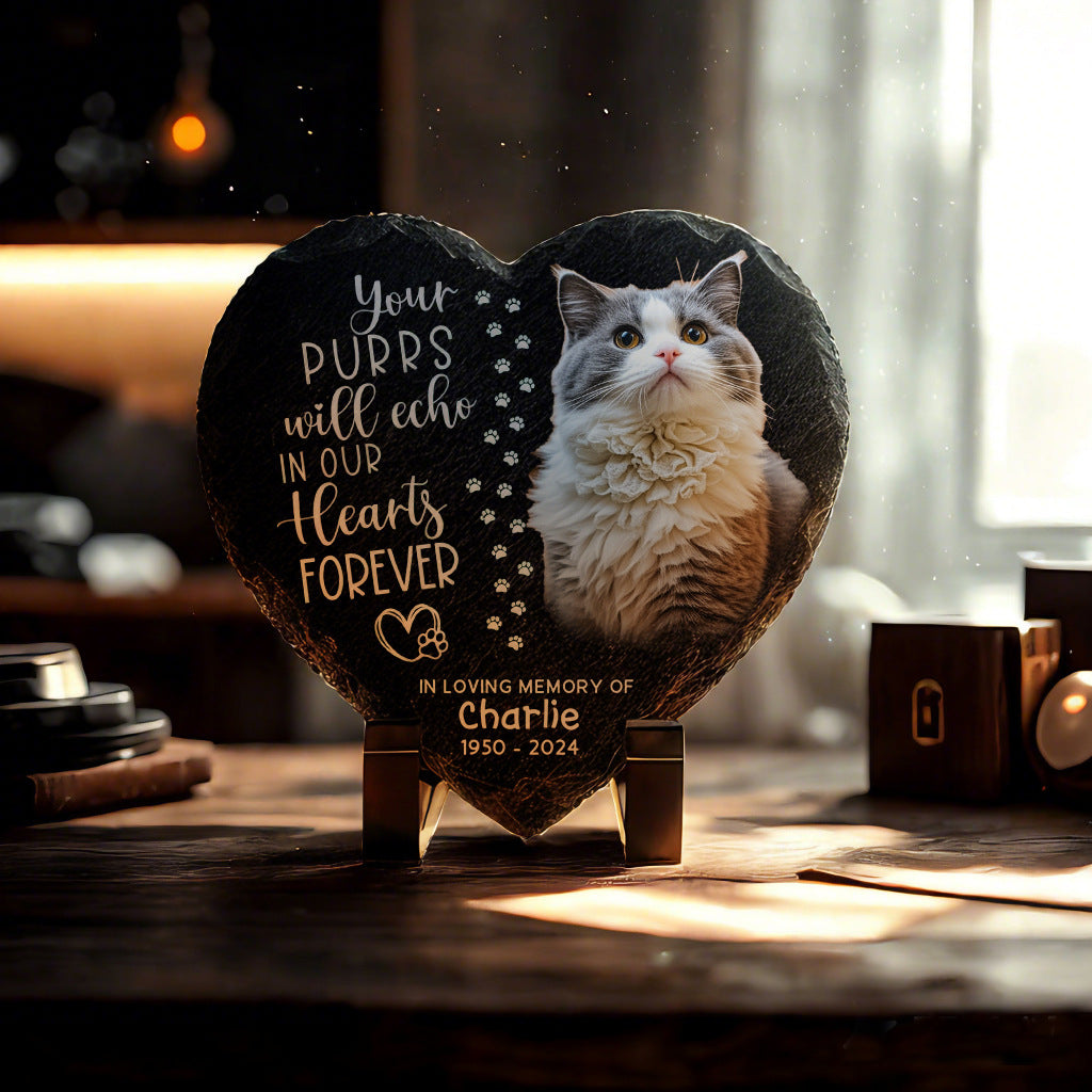 Custom Heart-Shaped Pet Memorial Stone - Personalized Garden Art Statue for Dogs & Cats