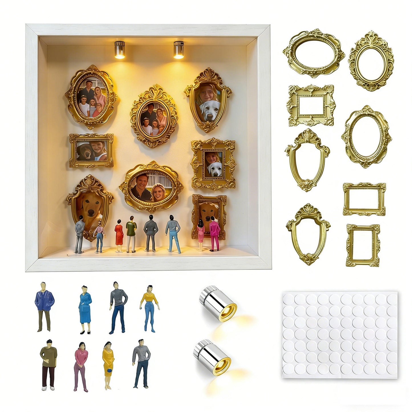Custom Pet Memorial Miniature Museum | Light-Up Shadow Box Gallery with Mini Figures