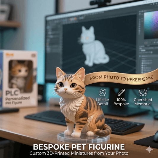 Custom 3D-Printed Pet Figurine | Personalized Lifelike Animal Miniature from Your Photo | Bespoke Pet Memorial Statue & Keepsake