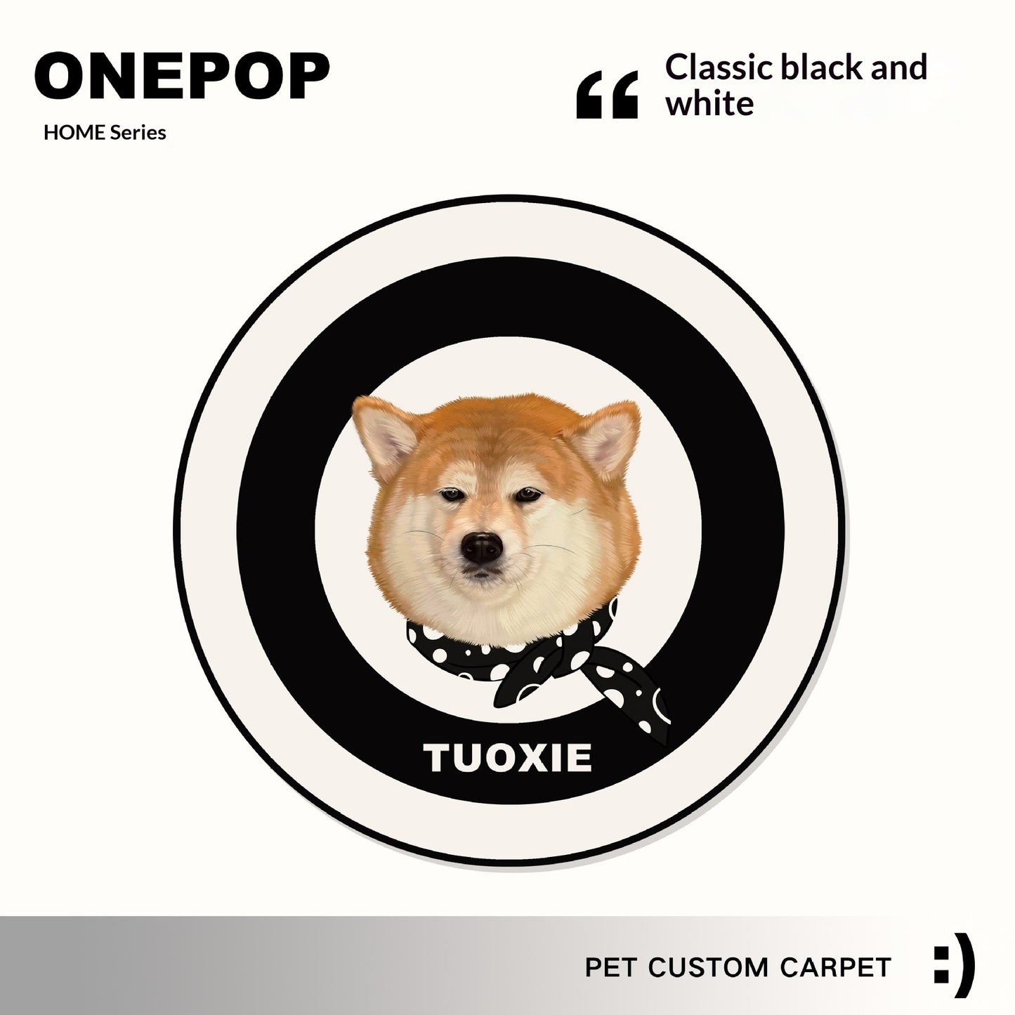 Custom Pet Portrait Tufted Round Carpet Cozy Home Decor