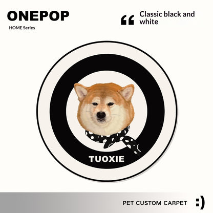 Custom Pet Portrait Tufted Round Carpet Cozy Home Decor