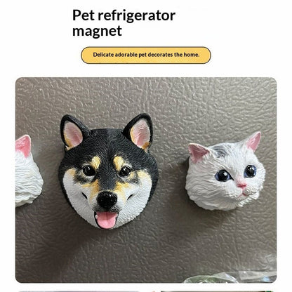 Custom Hand-Painted 3D Pet Portrait Magnet - Lifelike Sculpted Keepsake & Hanging Decor