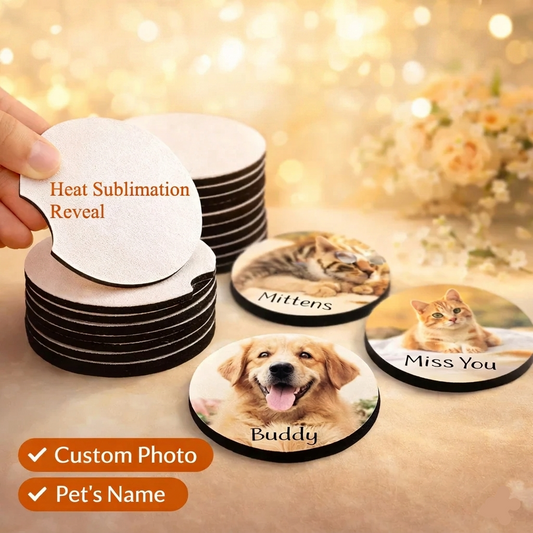 Custom Sublimation Neoprene Car Cup Holder Coasters | DIY Personalized Blank Coasters with Finger Notch for Easy Removal - Bulk Set