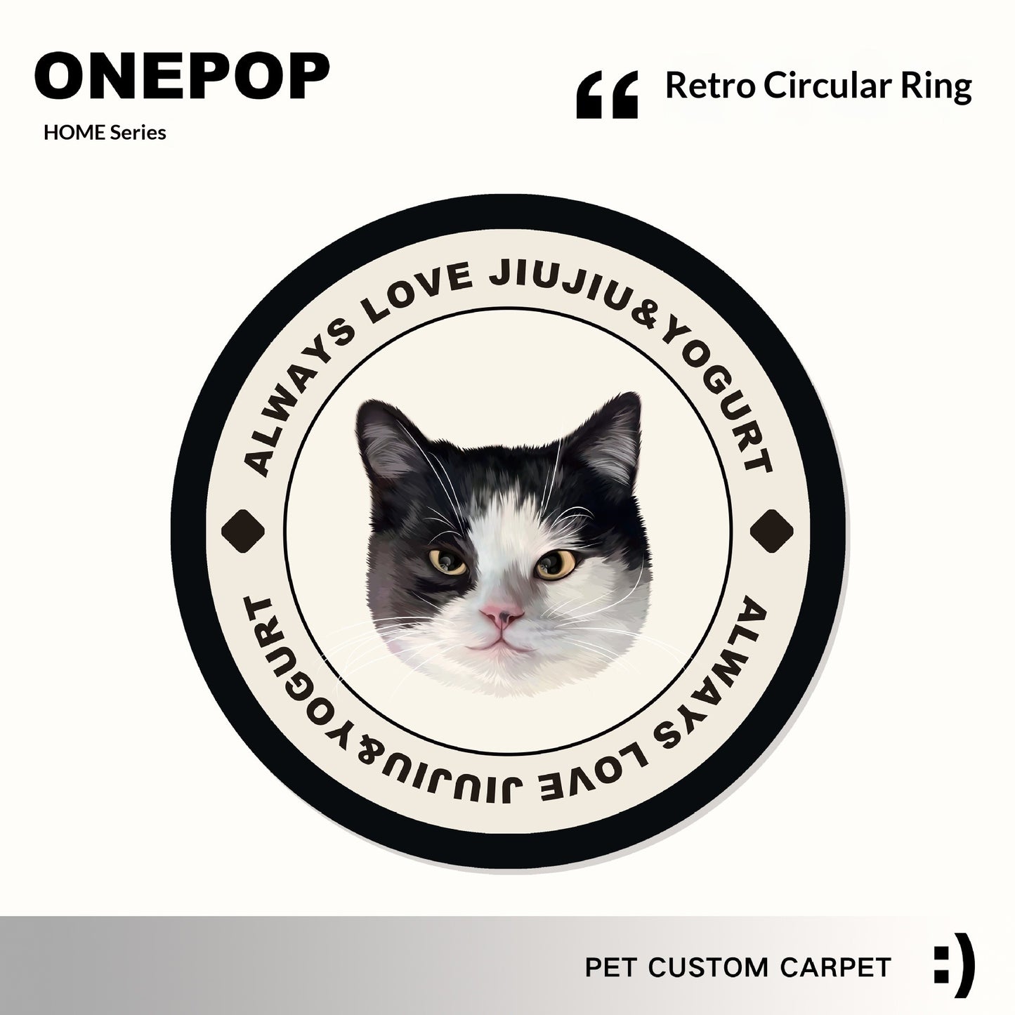 Custom Pet Portrait Tufted Round Carpet Cozy Home Decor