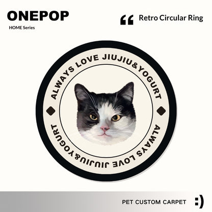 Custom Pet Portrait Tufted Round Carpet Cozy Home Decor