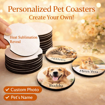 Custom Sublimation Neoprene Car Cup Holder Coasters | DIY Personalized Blank Coasters with Finger Notch for Easy Removal - Bulk Set