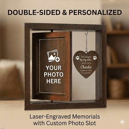 Double-sided rotate photo frame 6inch desktop photo diy ornaments decoration wooden picture frame pet memorial photo frame
