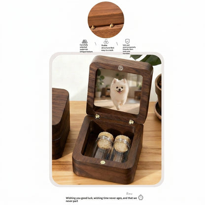 Personalized Pet Memory Keepsake Box - Custom Wooden Photo Storage for Precious Memories